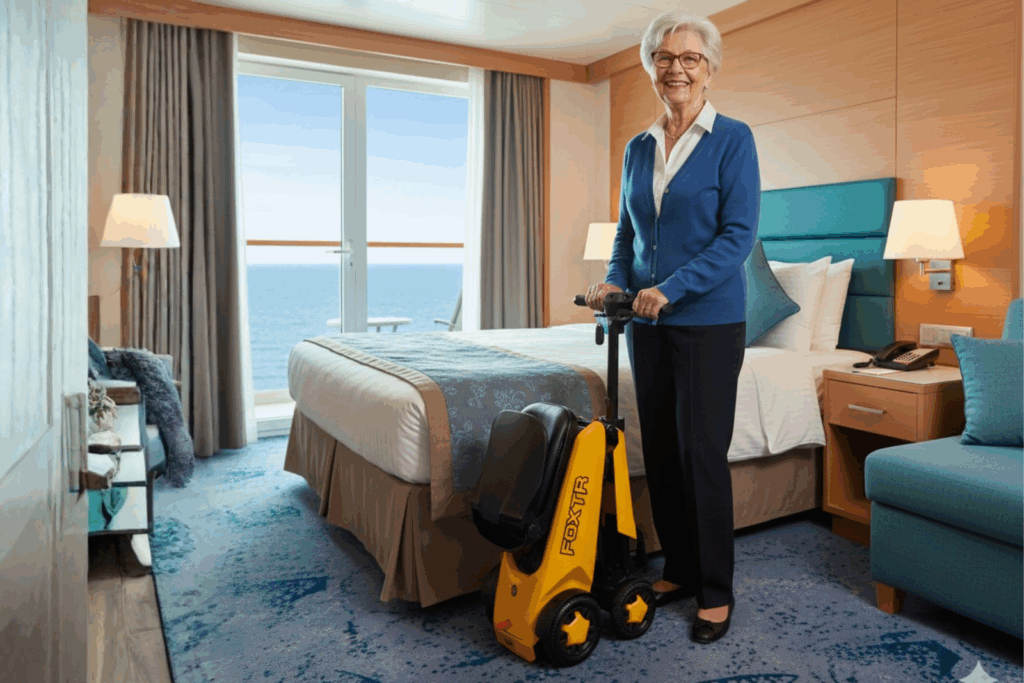 foxtr auto fold mobility scooter lifestyle 3 cruise room
